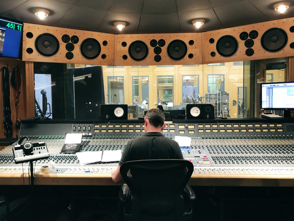 Rupert Coulson recording the orchestra for Who Stole The Cup‘ at Air Studios