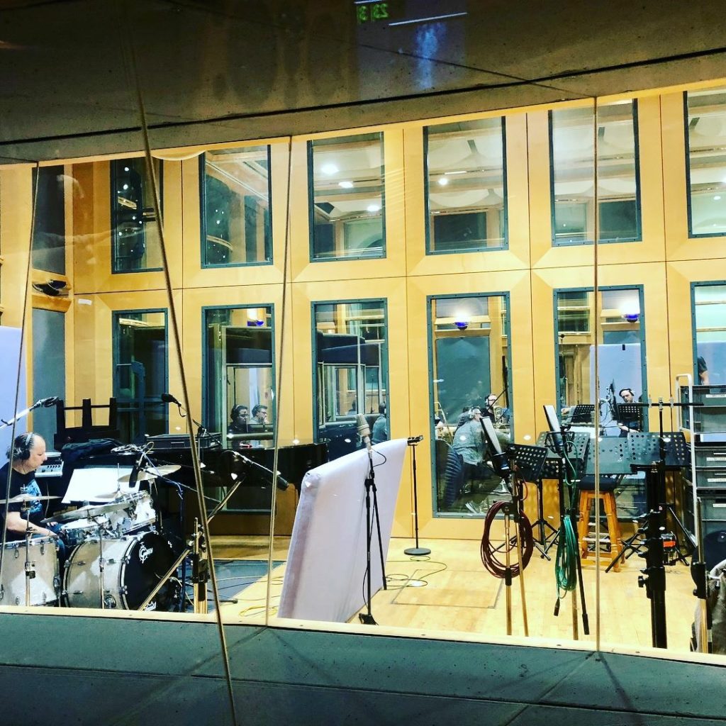 Band recording at Air Studios for ‚Who Stole The Cup?‘
